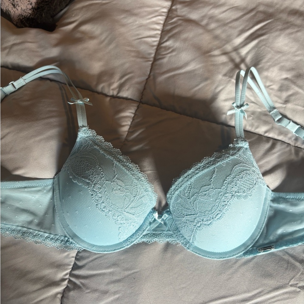 Light Blue Lace Underwire Bra